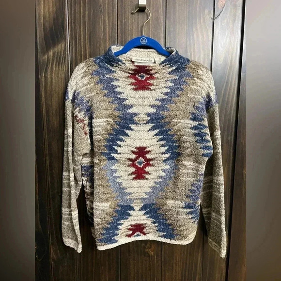 Vintage Hand Knit Coastal Grandma Eclectic Grandpa Cosby Sweater-Size: Medium - Picture 2 of 7